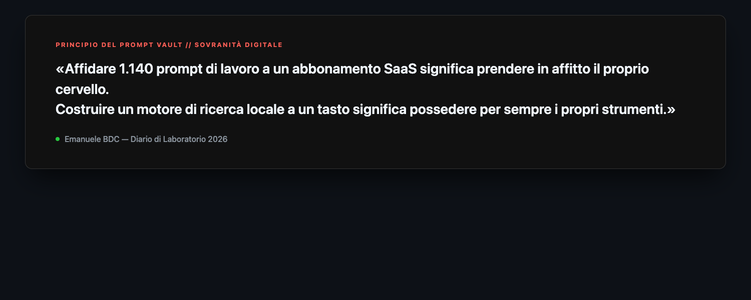 Principio del Prompt Vault e sovranità digitale