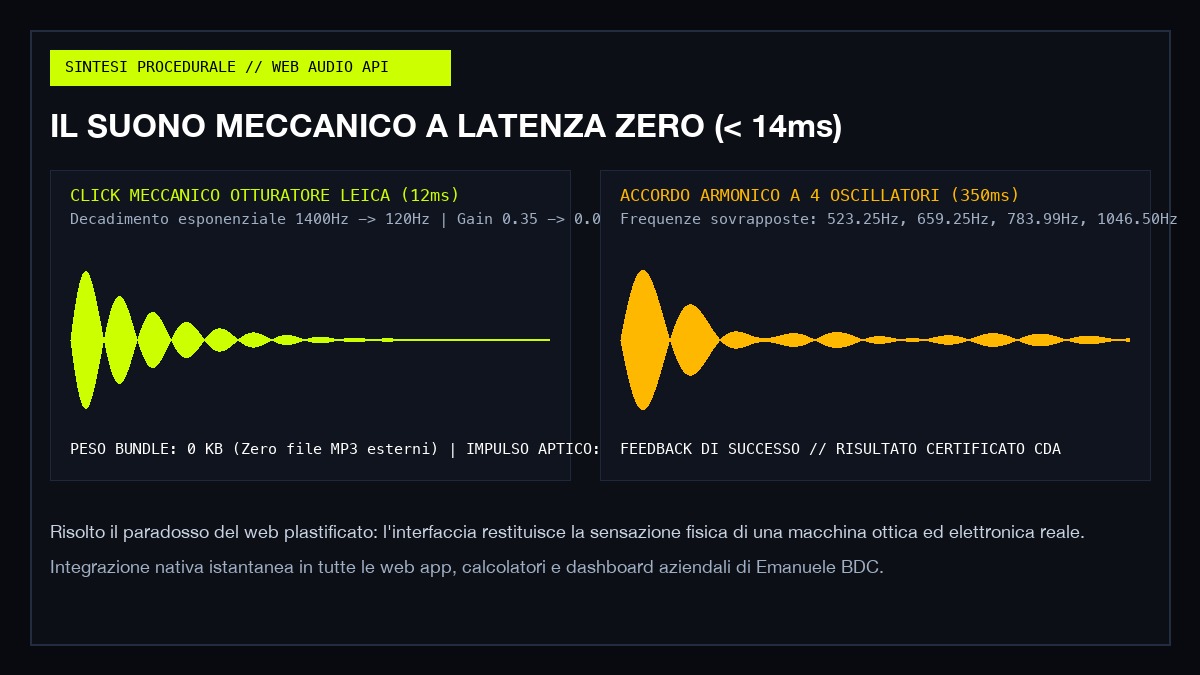 Visualizzazione delle forme d'onda procedurali di AudioEngine: otturatore Leica e accordo armonico
